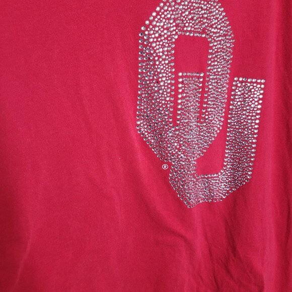 Emerson Street OU Rhinestone Crimson Red long sleeve womens size Small - Picture 5 of 8